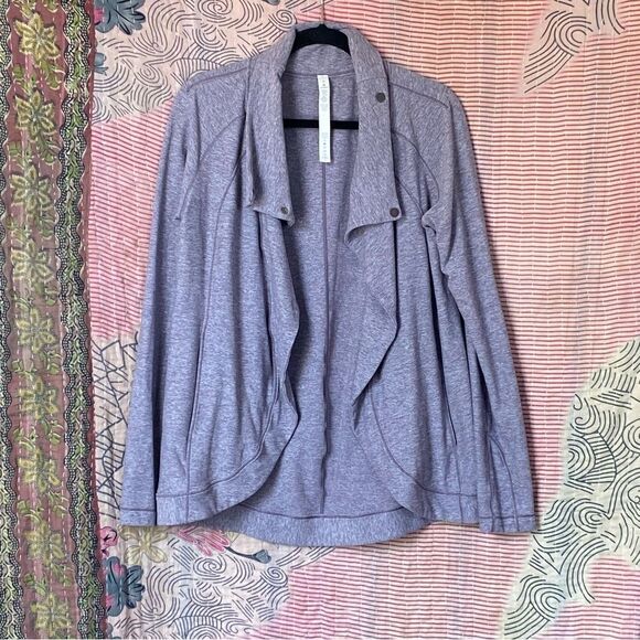 NWOT Lululemon Heathered Graphite Purple Rulu Rally Wrap Light Jacket Size 8 - Picture 3 of 15
